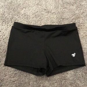 Varsity black spandex shorts